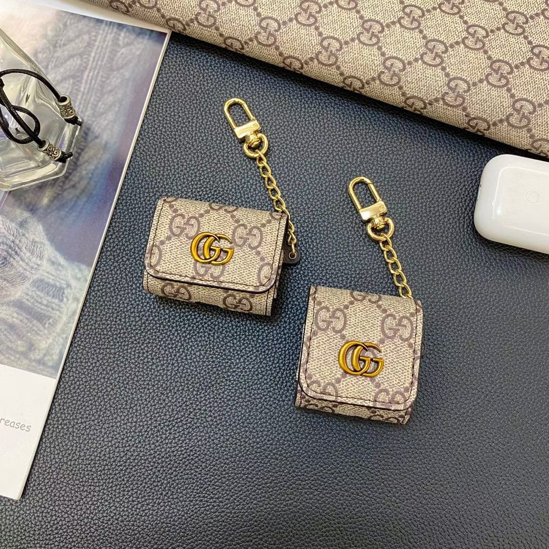 HypedEffects gucci Monogram AirPods Covers with Keychain - Set of Four