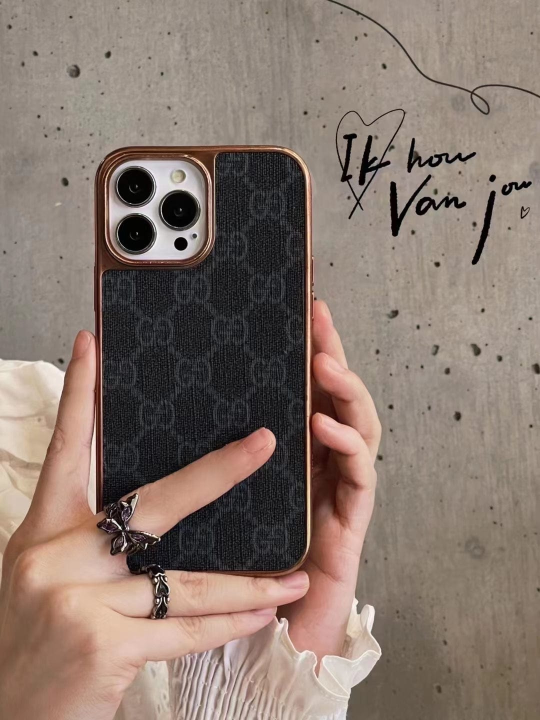 HypedEffects gucci Ophidia iPhone 15 Case with Credit Card Pouch