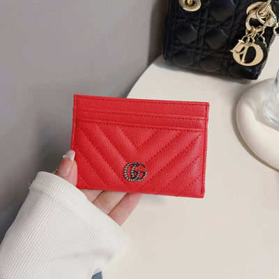 HypedEffects gucci Quilted Leather Card Holders Wallet with Double G Logo - Set of Six