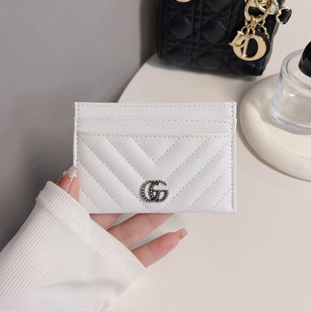 HypedEffects gucci Quilted Leather Card Holders Wallet with Double G Logo - Set of Six