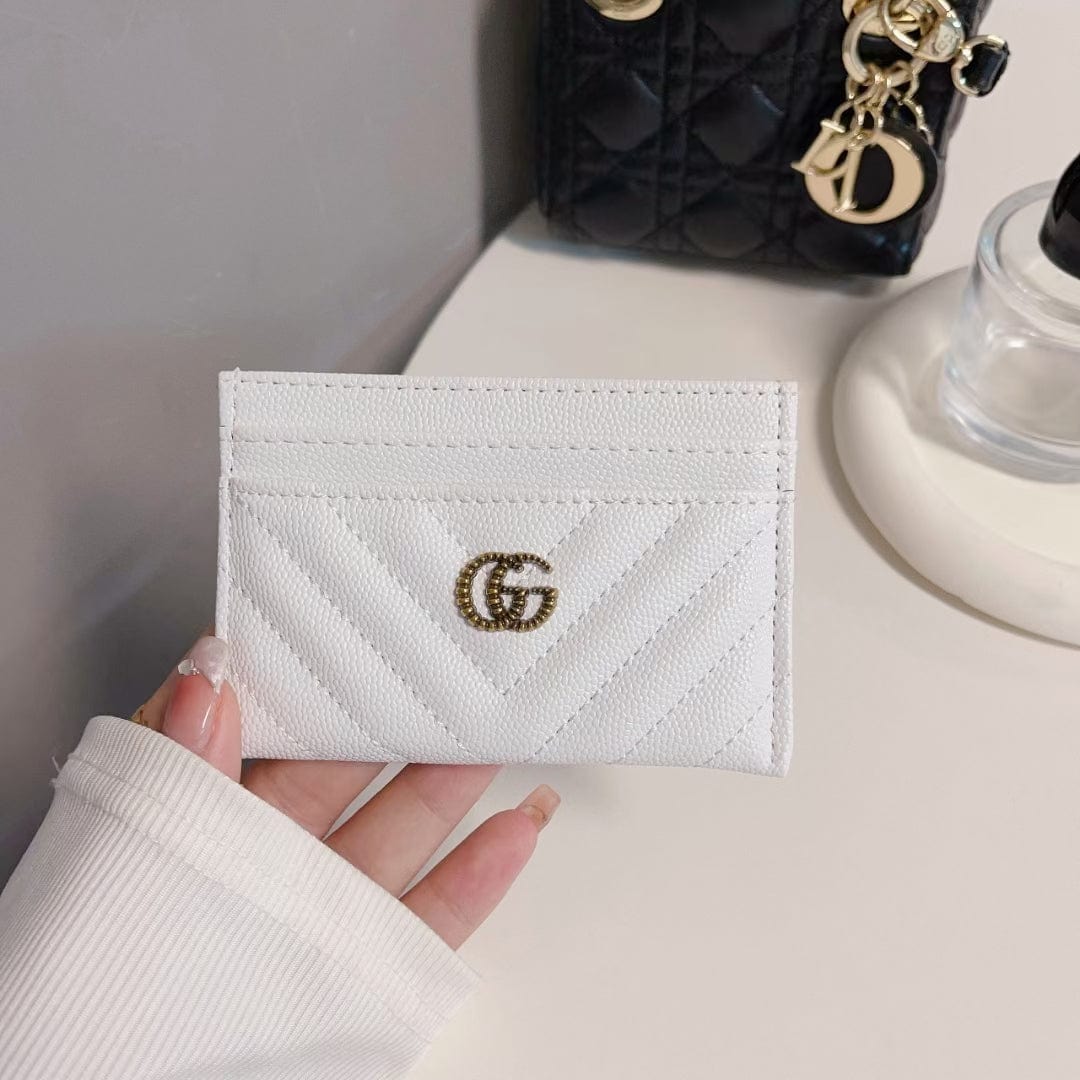 HypedEffects gucci Quilted Leather Card Holders Wallet with Double G Logo - Set of Six