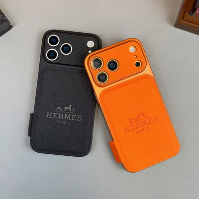 HypedEffects Hermès Leather Card Holder Phone Case for iPhone 14 to iPhone 17 Pro Max