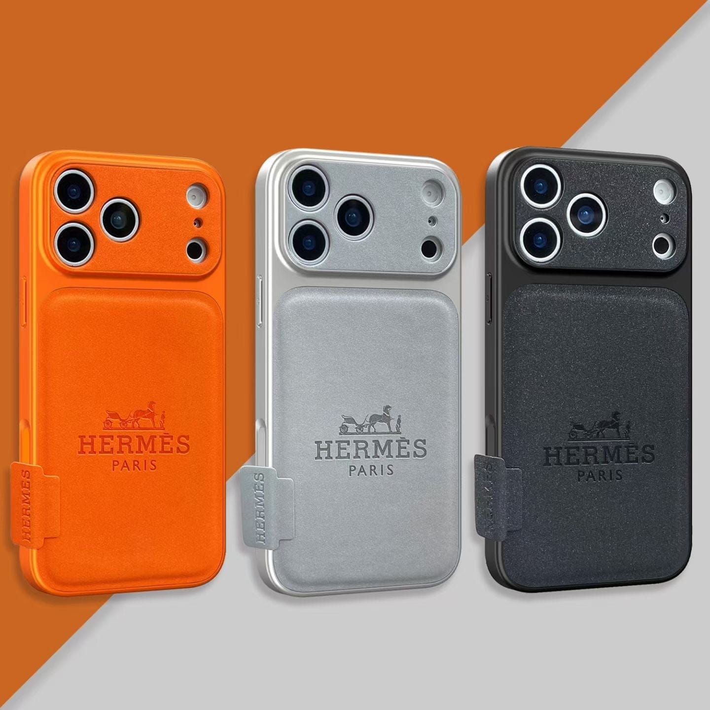 HypedEffects Hermès Leather Card Holder Phone Case for iPhone 14 to iPhone 17 Pro Max