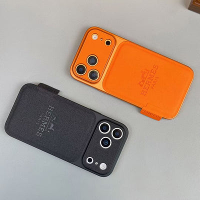 HypedEffects Hermès Leather Card Holder Phone Case for iPhone 14 to iPhone 17 Pro Max