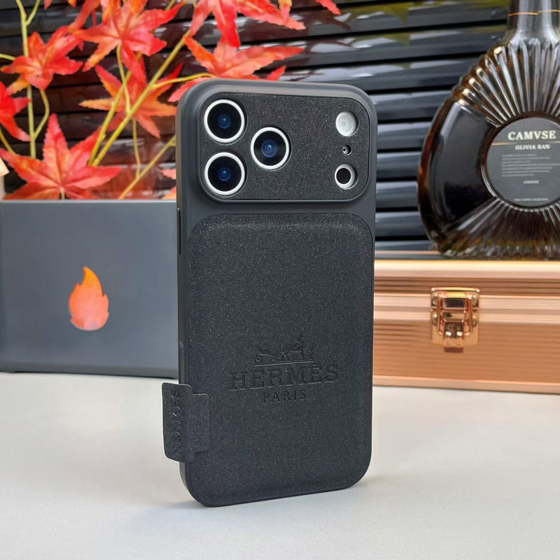 HypedEffects Hermès Leather Card Holder Phone Case for iPhone 14 to iPhone 17 Pro Max