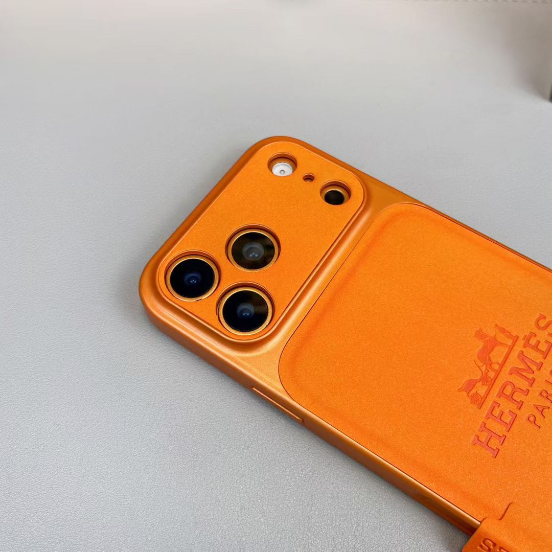 HypedEffects Hermès Leather Card Holder Phone Case for iPhone 14 to iPhone 17 Pro Max
