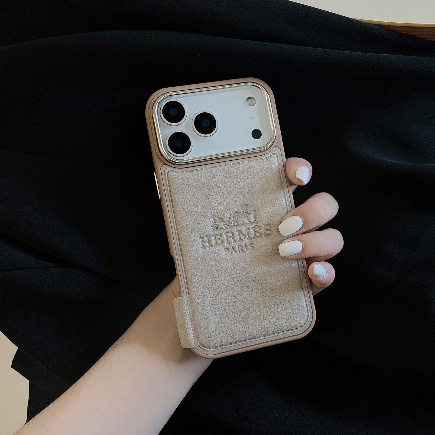 HypedEffects Hermès Leather Wallet Phone Case with Card Holder for iPhone 13 to iPhone 17 Pro Max