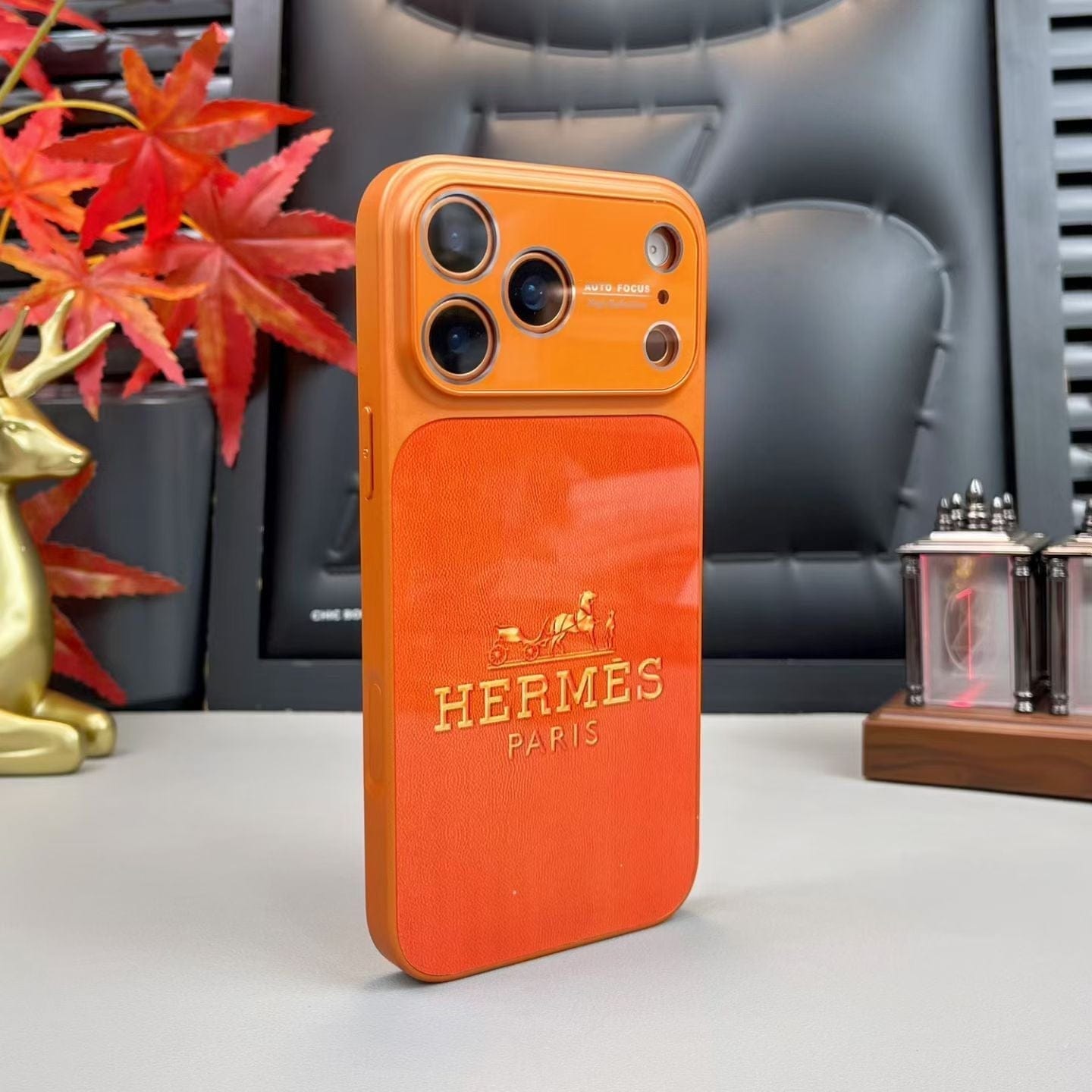 HypedEffects Hermes Paris Orange Phone Case for iPhone 14 to iPhone 17 Pro Max Designer Style Back Cover