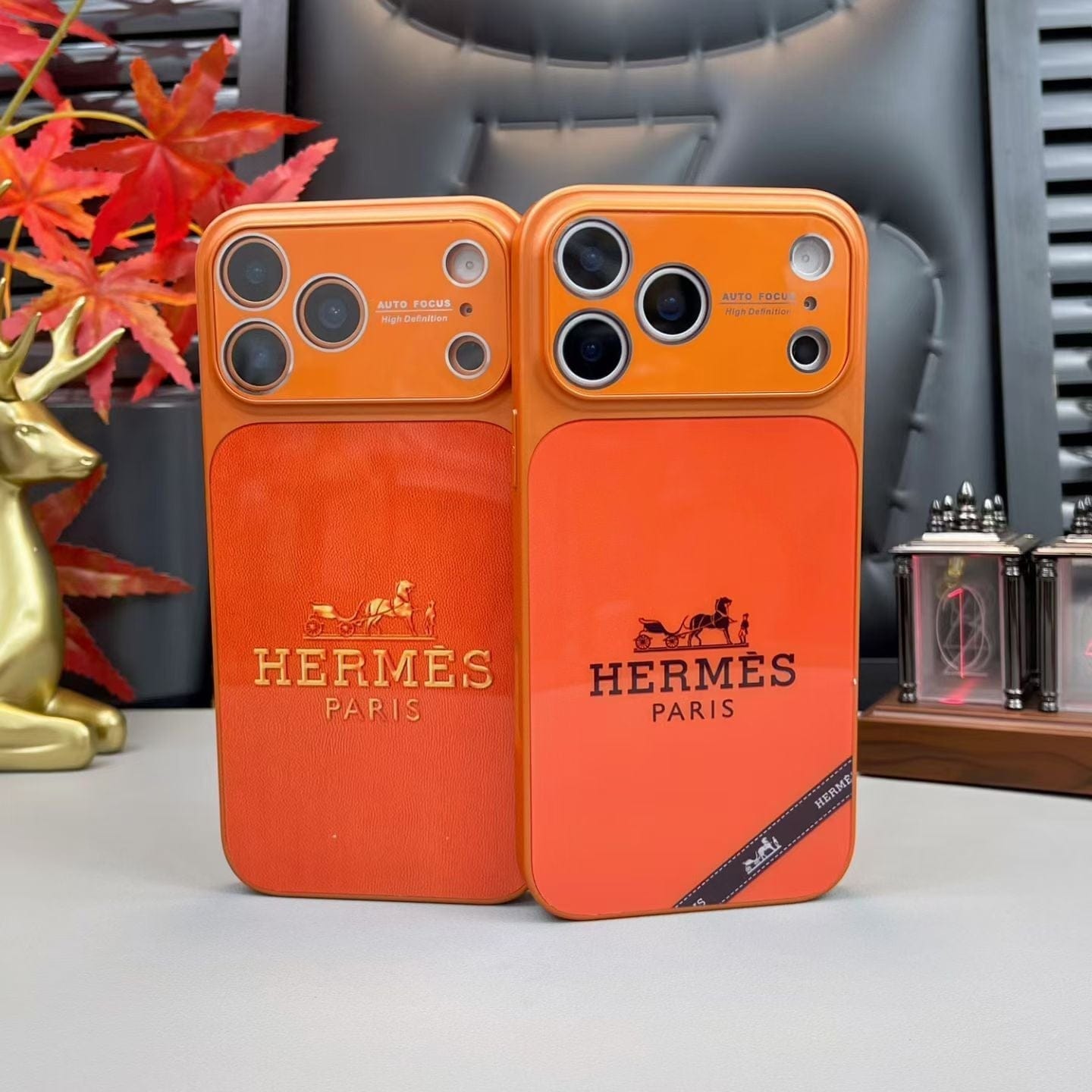 HypedEffects Hermes Paris Orange Phone Case for iPhone 14 to iPhone 17 Pro Max Designer Style Back Cover