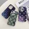 HypedEffects iPhone 12 - 15 Pro Max Louis Vuitton Shiny Case With Cotton Fabric