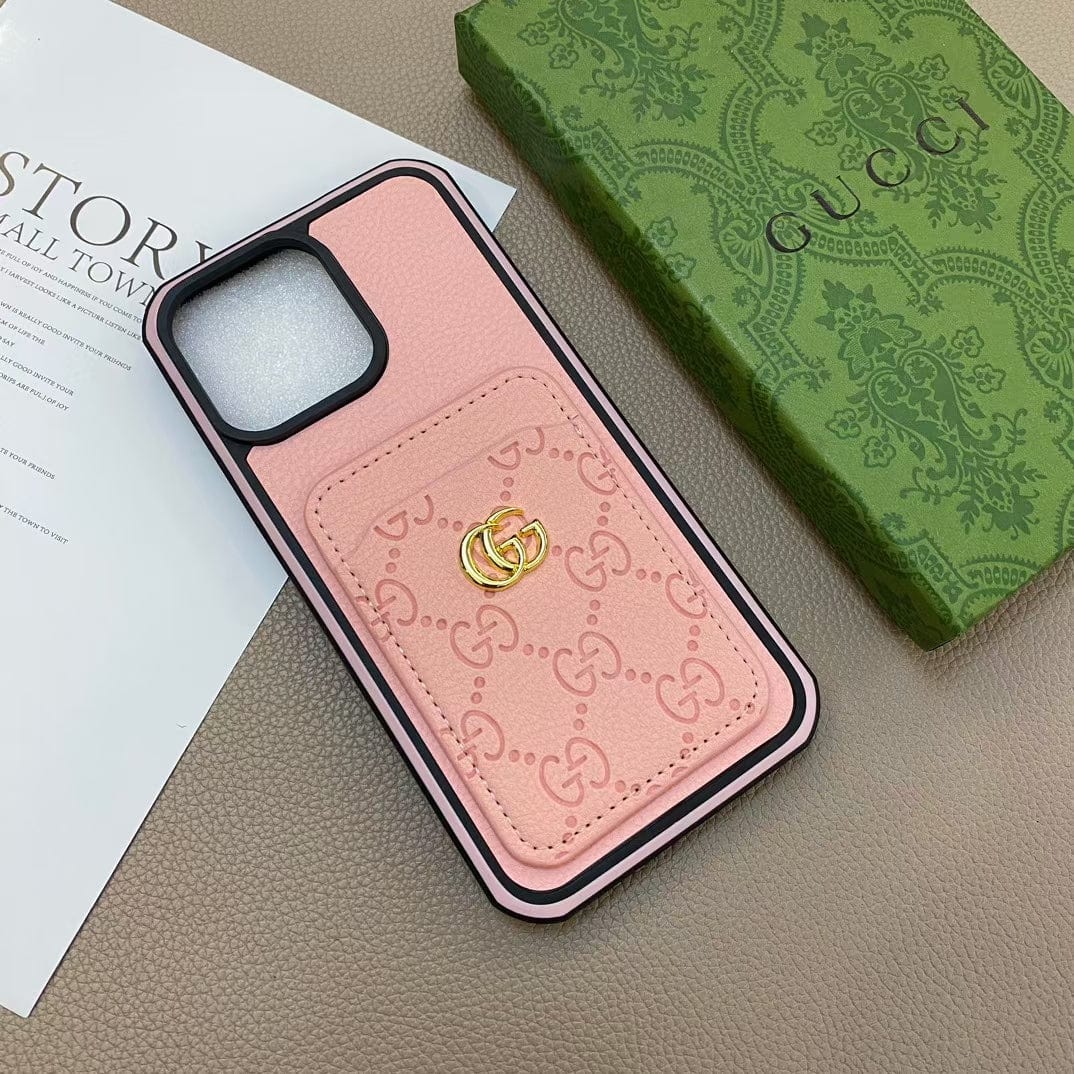 HypedEffects iphone 12 - 16 Pro Max Luxury Emboss gucci With Cash Card Holder