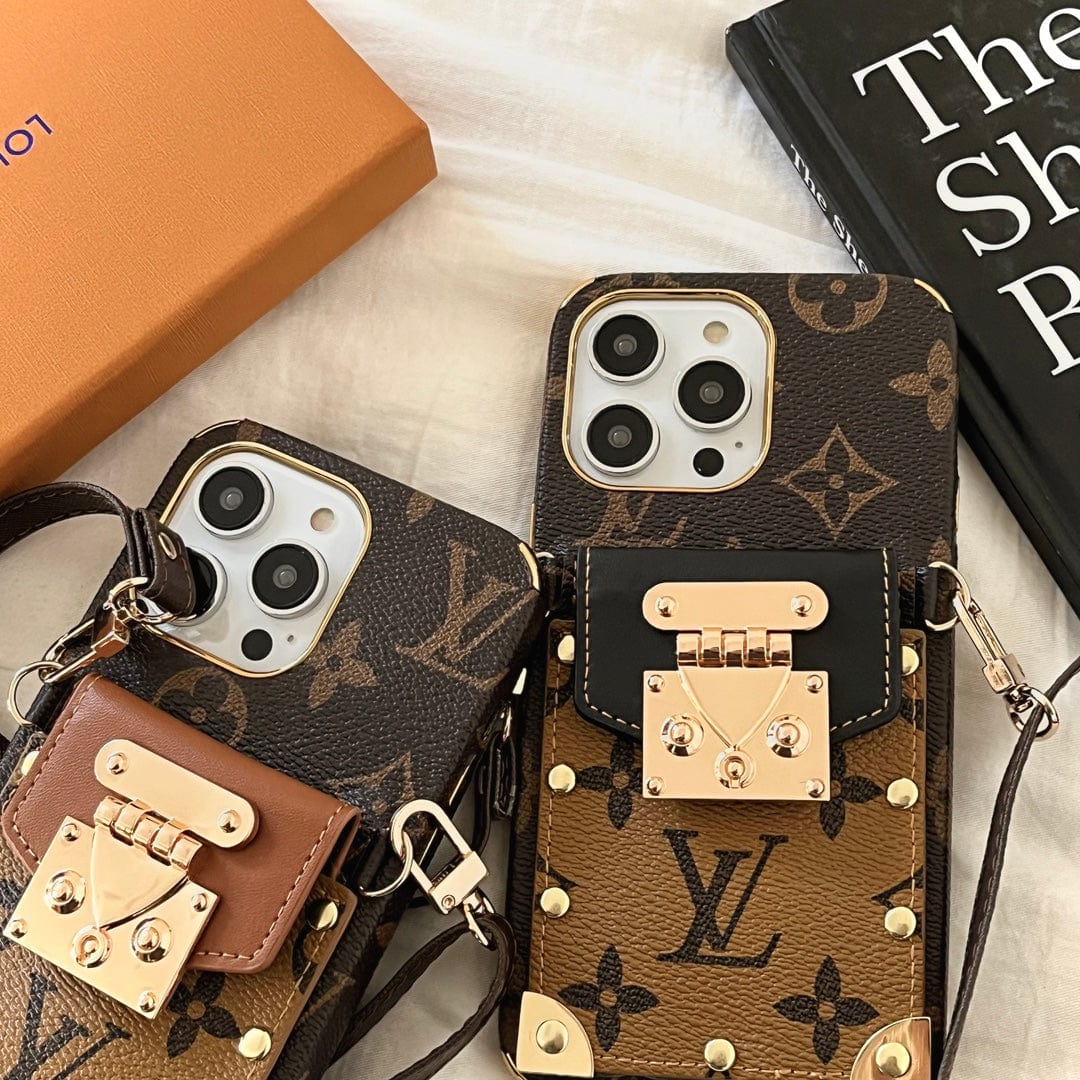 HypedEffects iphone 12 - 17 Pro Max louis vuitton Crossbody With Cash Card Holder