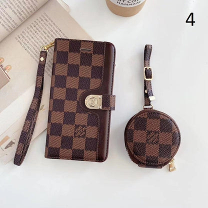 HypedEffects Leather Folio louis vuitton And gucci iPhone Case + FREE AIRPODS PRO CASE