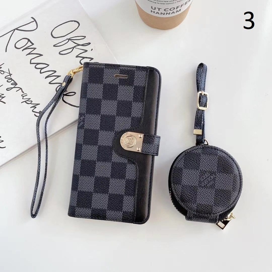 HypedEffects Leather Folio louis vuitton And gucci iPhone Case + FREE AIRPODS PRO CASE
