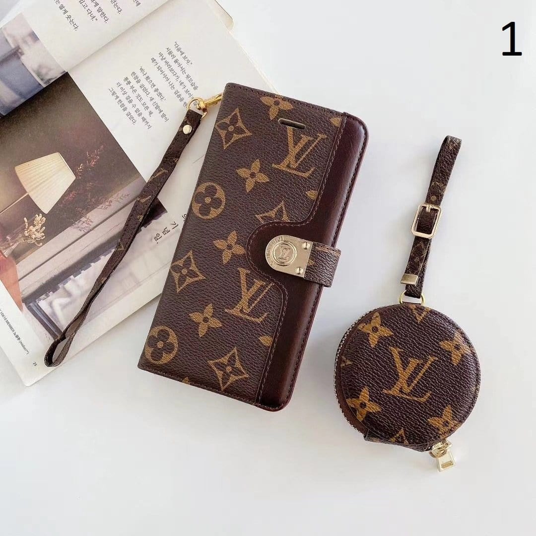 HypedEffects Leather Folio louis vuitton And gucci iPhone Case + FREE AIRPODS PRO CASE