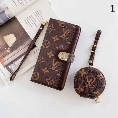 HypedEffects Leather Folio louis vuitton And gucci iPhone Case + FREE AIRPODS PRO CASE