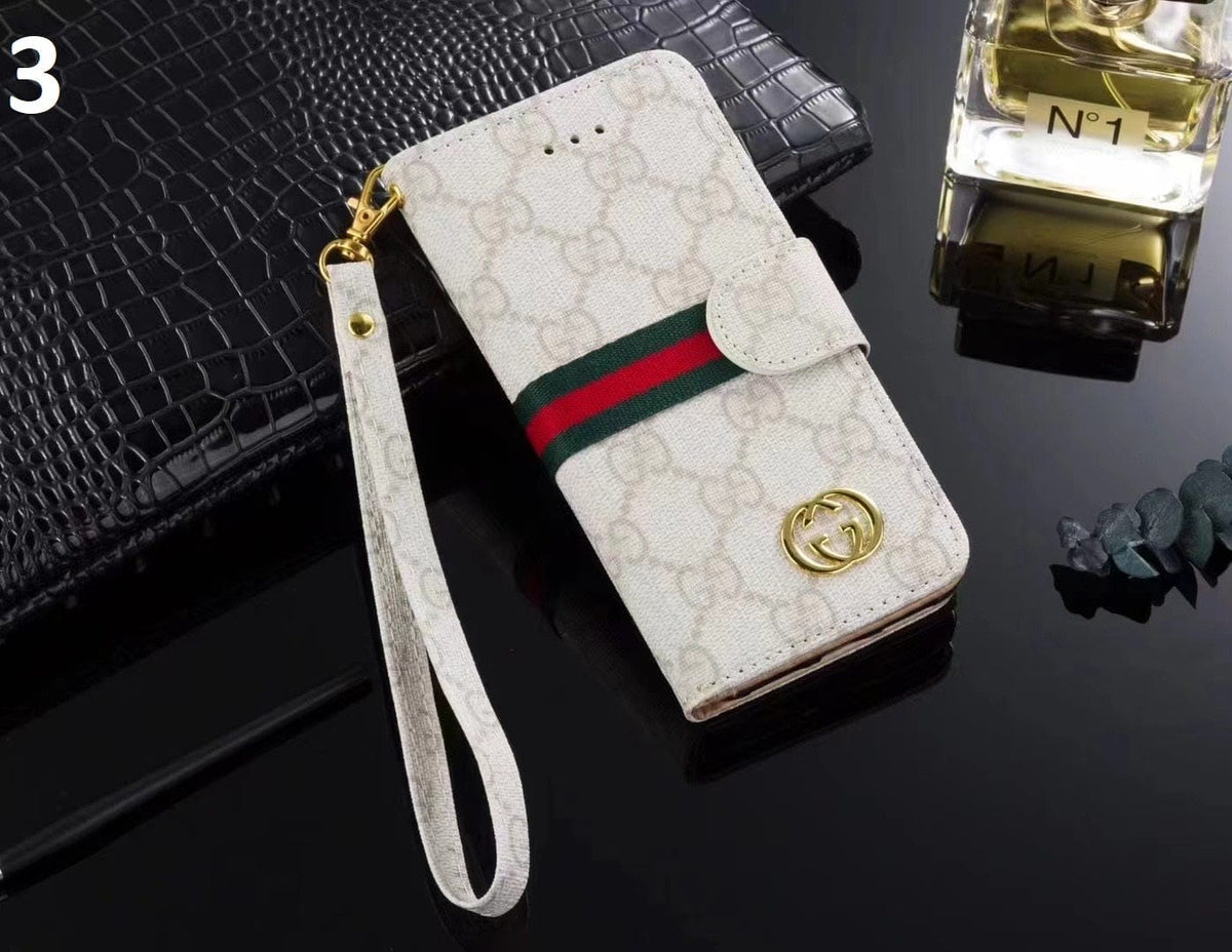 HypedEffects Leather gucci Folio Phone Cases for iPhone 15 | iPhone 16 | iPhone 17