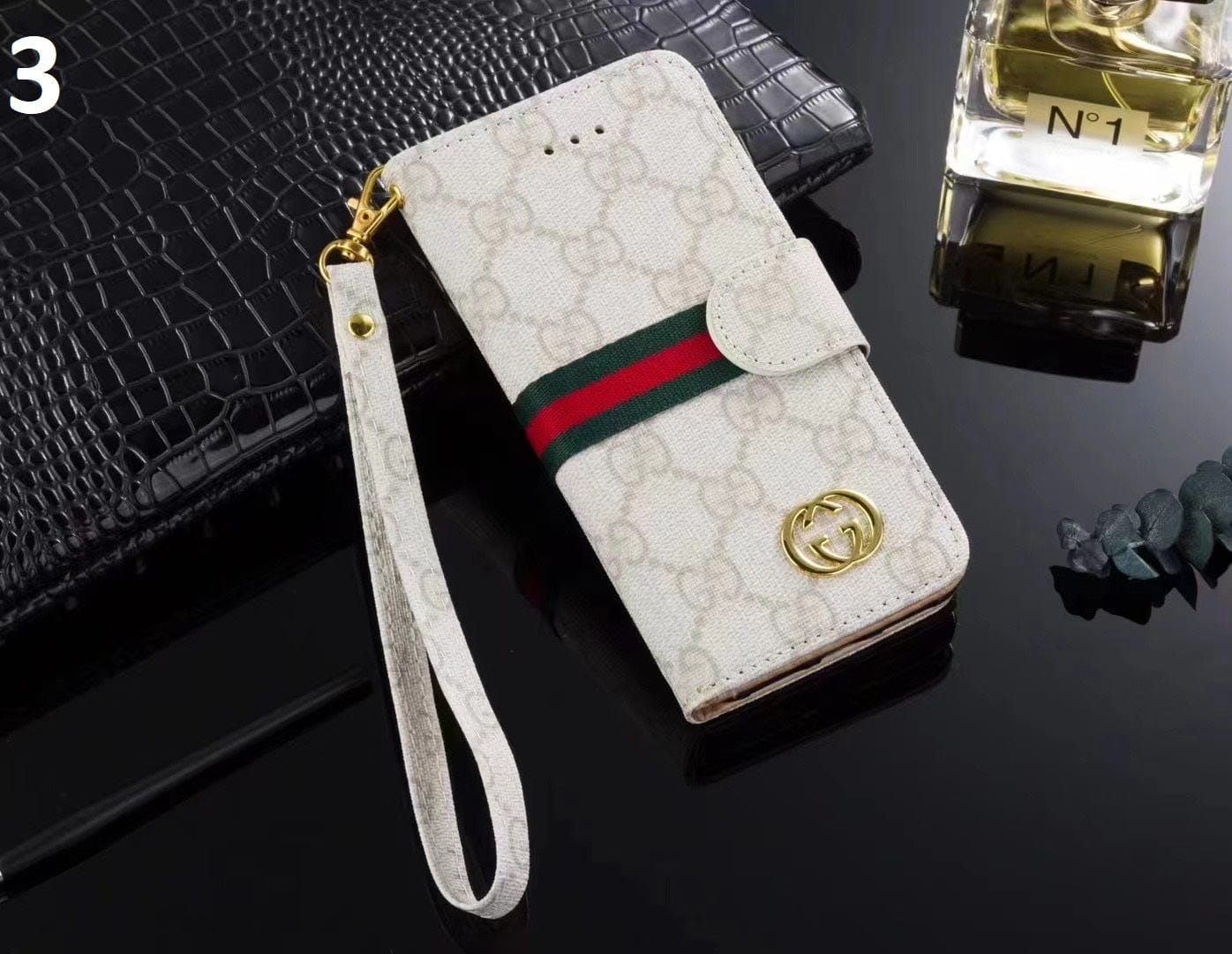 HypedEffects Leather gucci Folio Phone Cases for iPhone 15 | iPhone 16 | iPhone 17