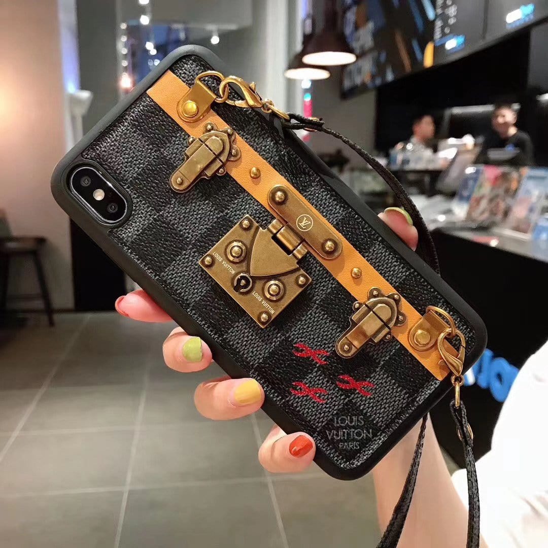 HypedEffects Leather louis vuitton iphone Case with straps