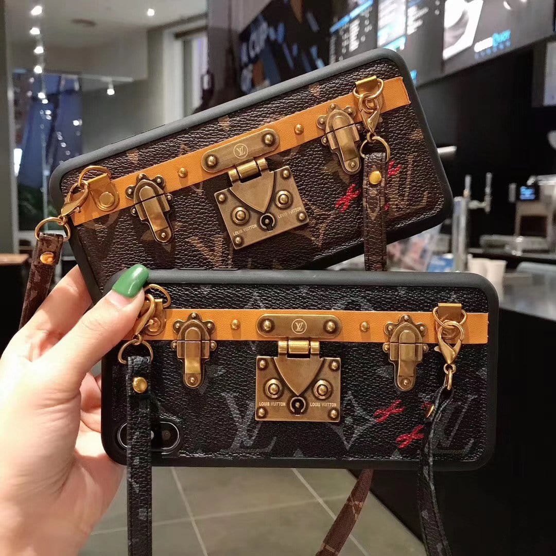 HypedEffects Leather louis vuitton iphone Case with straps