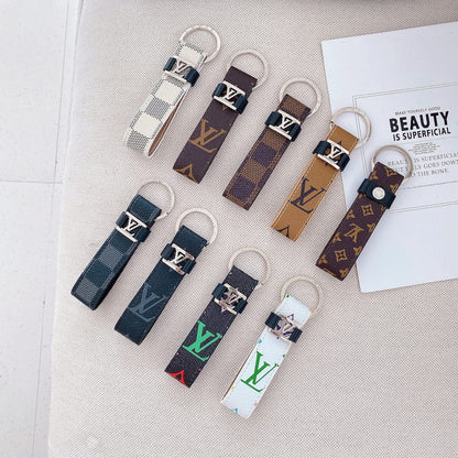 HypedEffects Leather louis vuitton Keychains With Silouis vuittoner Ring