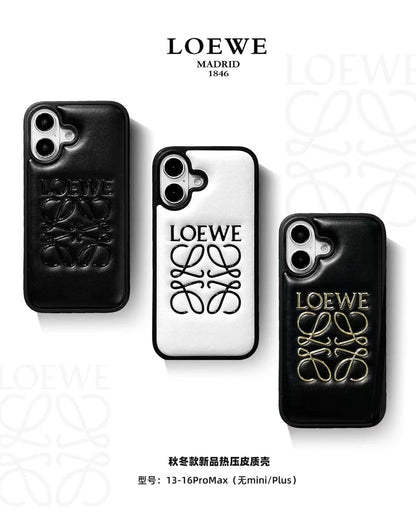HypedEffects Loewe Anagram Logo Leather iPhone Case