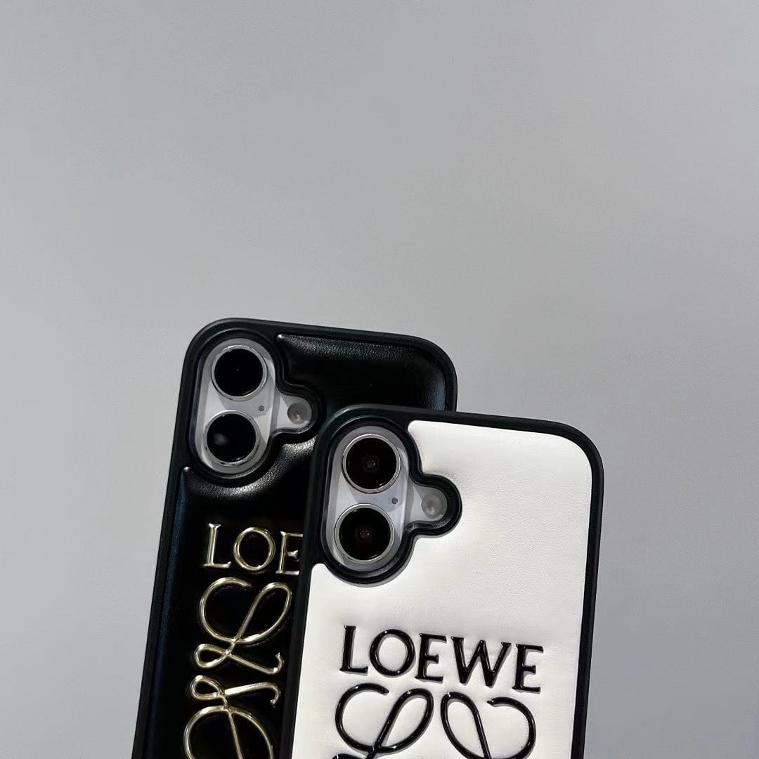 HypedEffects Loewe Anagram Logo Leather iPhone Case