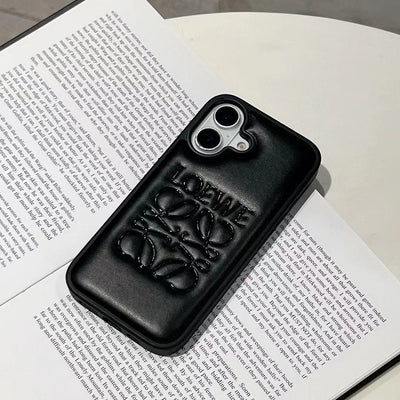 HypedEffects Loewe Anagram Logo Leather iPhone Case