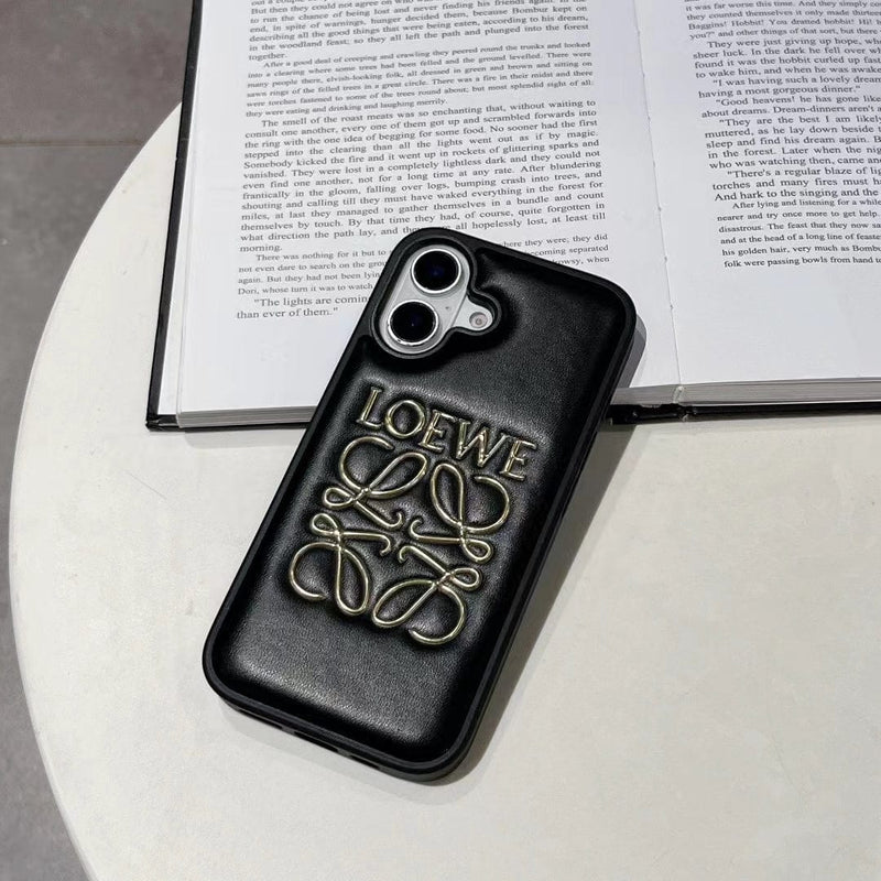 HypedEffects Loewe Anagram Logo Leather iPhone Case
