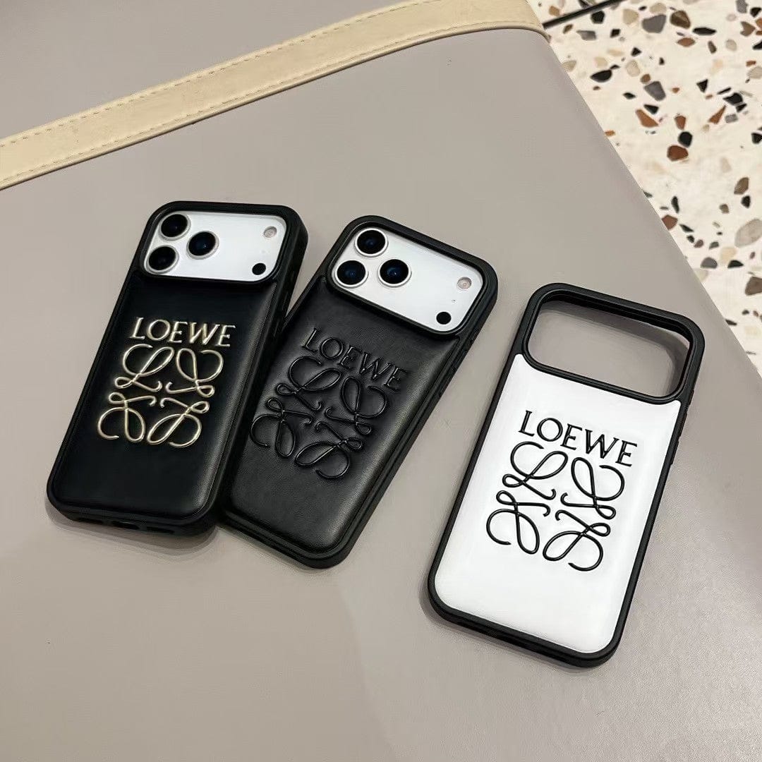 HypedEffects Loewe Anagram Signature Luxury Case for iPhone 14 to 17 Pro Max