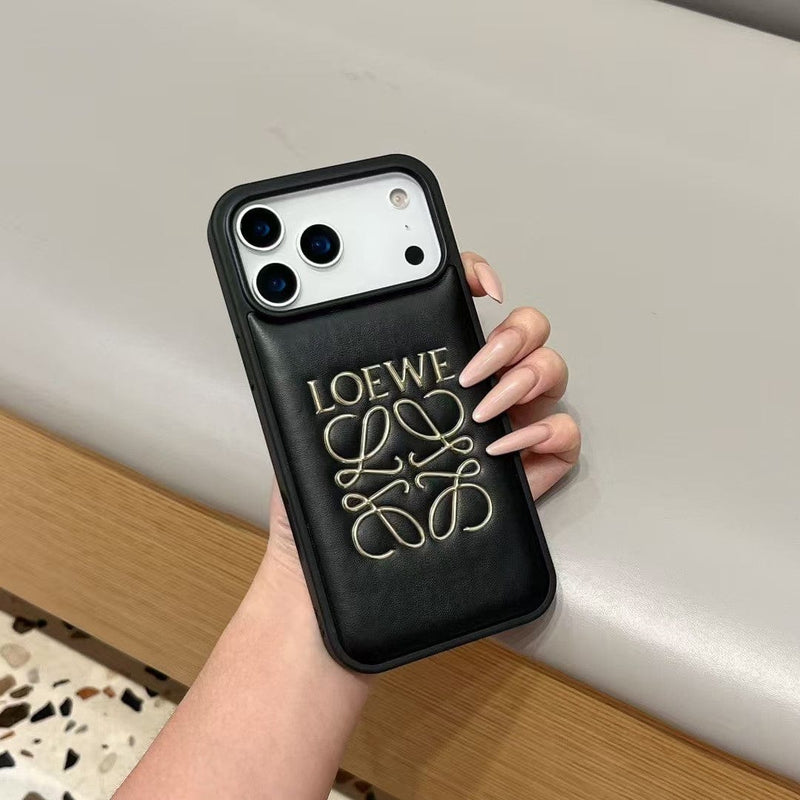 HypedEffects Loewe Anagram Signature Luxury Case for iPhone 14 to 17 Pro Max
