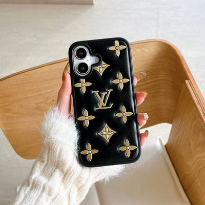 HypedEffects louis vuitton 3D Quilted Monogram Leather iPhone Case