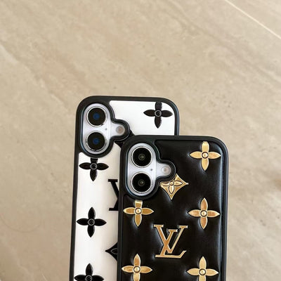 HypedEffects louis vuitton 3D Quilted Monogram Leather iPhone Case