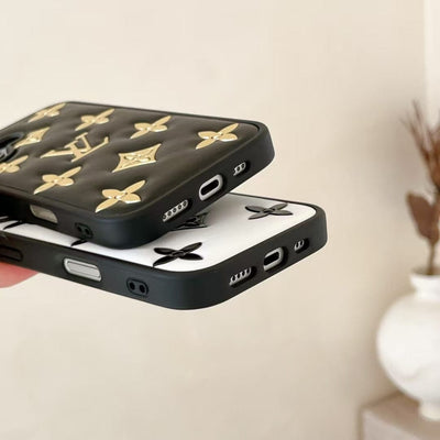 HypedEffects louis vuitton 3D Quilted Monogram Leather iPhone Case