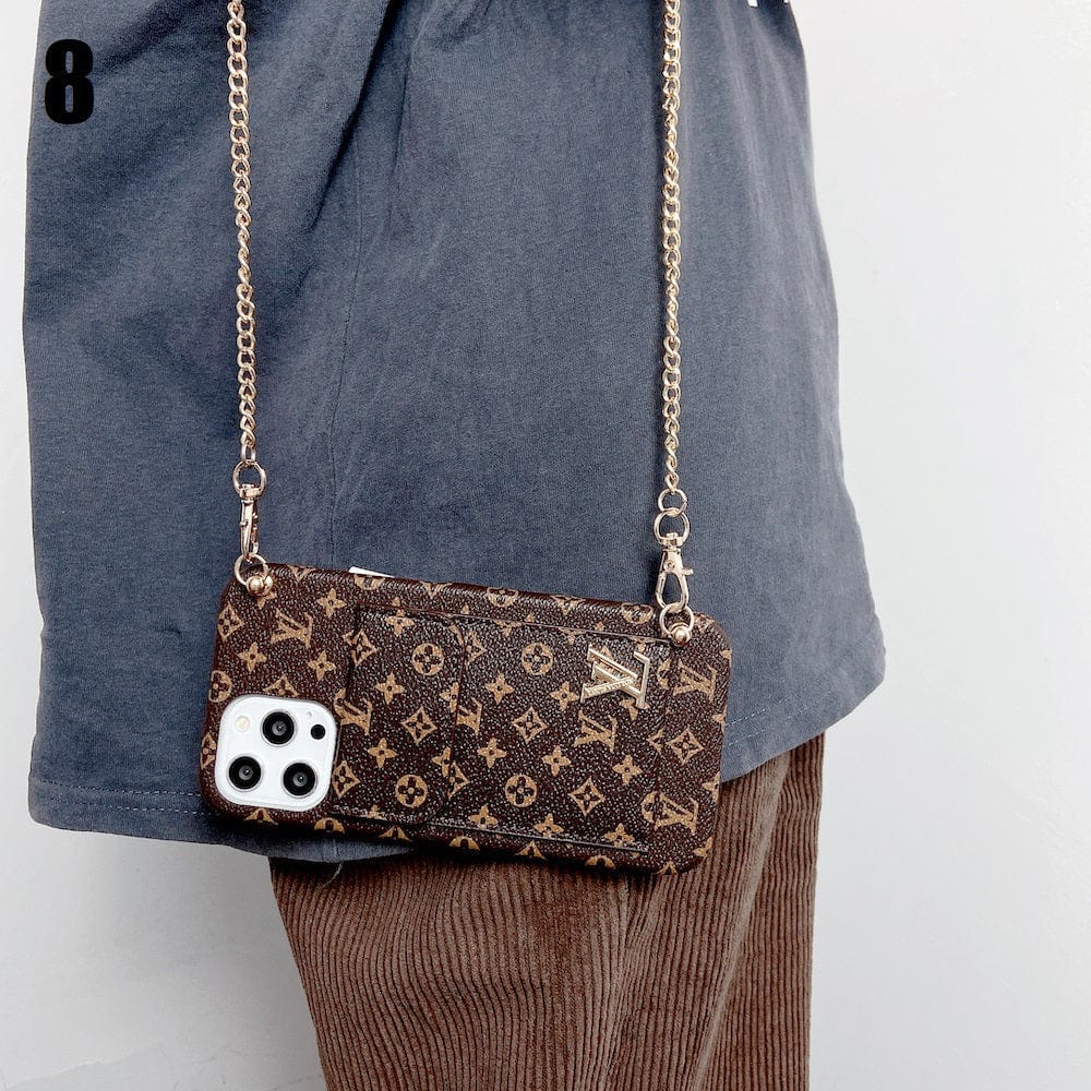 HypedEffects louis vuitton And gucci Back Pocket iPhone 17 Case With Straps