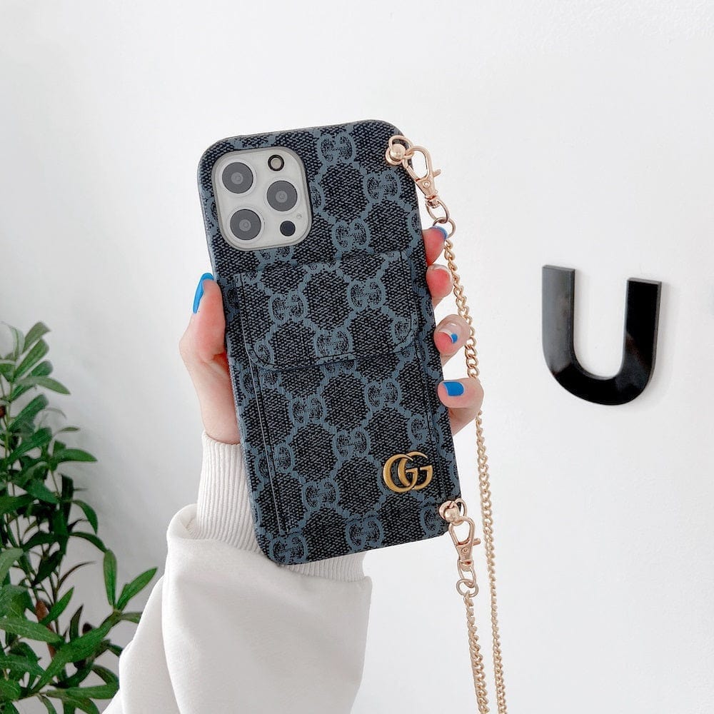 HypedEffects louis vuitton And gucci Back Pocket iPhone 17 Case With Straps