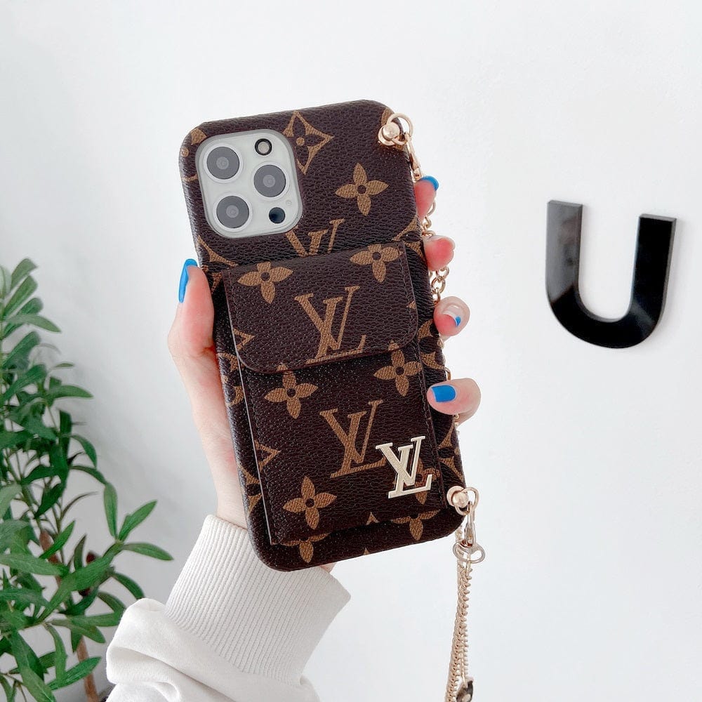 HypedEffects louis vuitton And gucci Back Pocket iPhone 17 Case With Straps