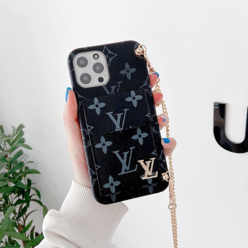 HypedEffects louis vuitton And gucci Back Pocket iPhone 17 Case With Straps