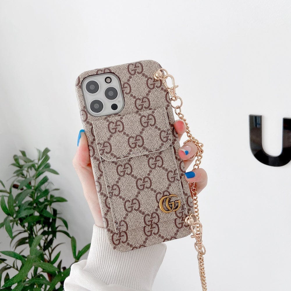 HypedEffects louis vuitton And gucci Back Pocket iPhone 17 Case With Straps