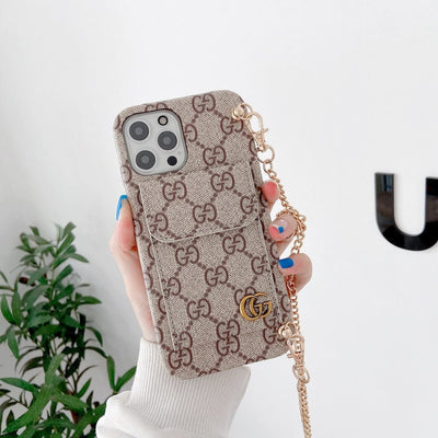 HypedEffects louis vuitton And gucci Back Pocket iPhone 17 Case With Straps