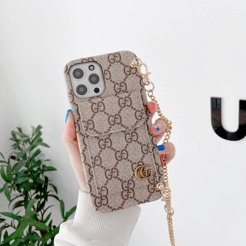 HypedEffects louis vuitton And gucci Back Pocket iPhone 17 Case With Straps
