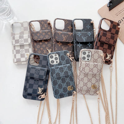HypedEffects louis vuitton And gucci Back Pocket iPhone 17 Case With Straps