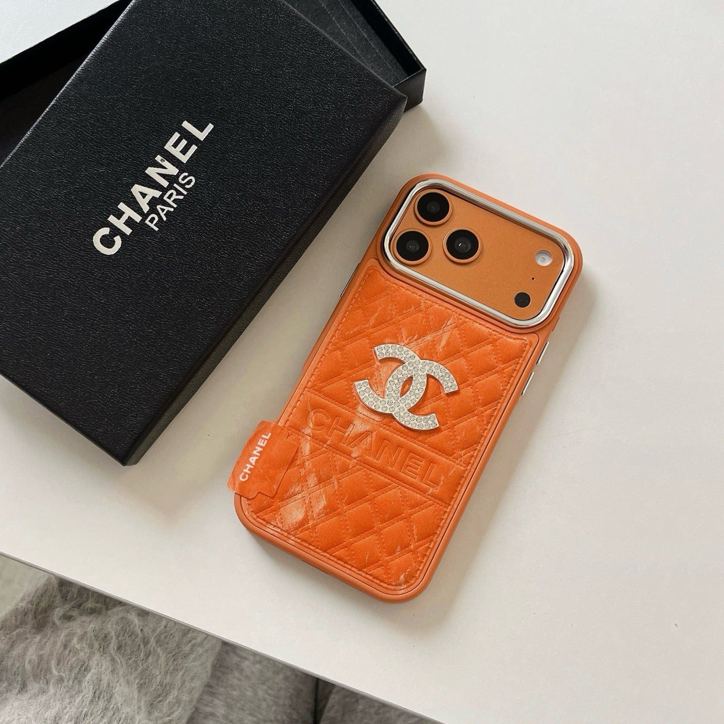HypedEffects louis vuitton and gucci Leather Phone Case with Metal Logo for iPhone 13 to iPhone 17 Pro Max
