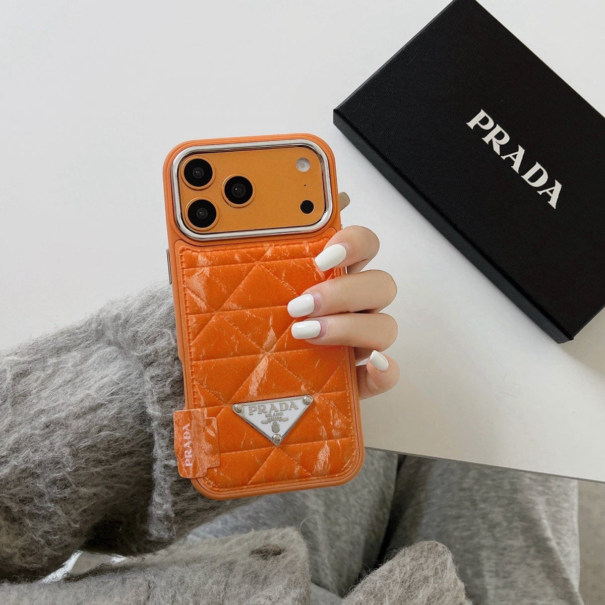 HypedEffects louis vuitton and gucci Leather Phone Case with Metal Logo for iPhone 13 to iPhone 17 Pro Max