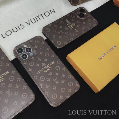 HypedEffects louis vuitton Classic Monogram iPhone Cases with Gold Branding