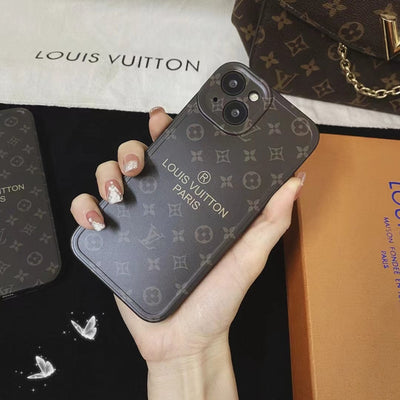 HypedEffects louis vuitton Classic Monogram iPhone Cases with Gold Branding