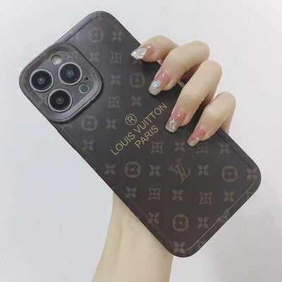 HypedEffects louis vuitton Classic Monogram iPhone Cases with Gold Branding