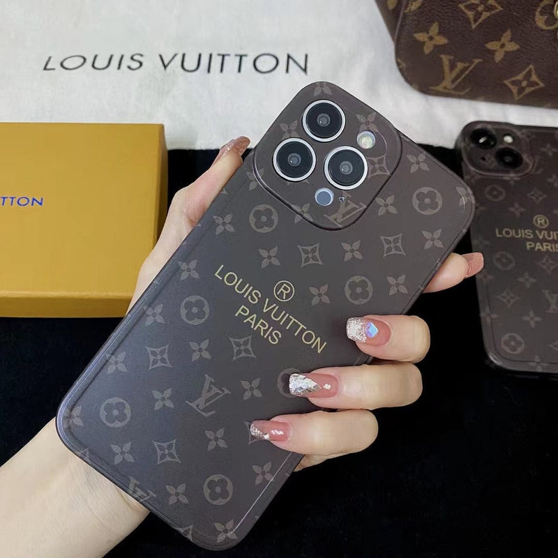 HypedEffects louis vuitton Classic Monogram iPhone Cases with Gold Branding