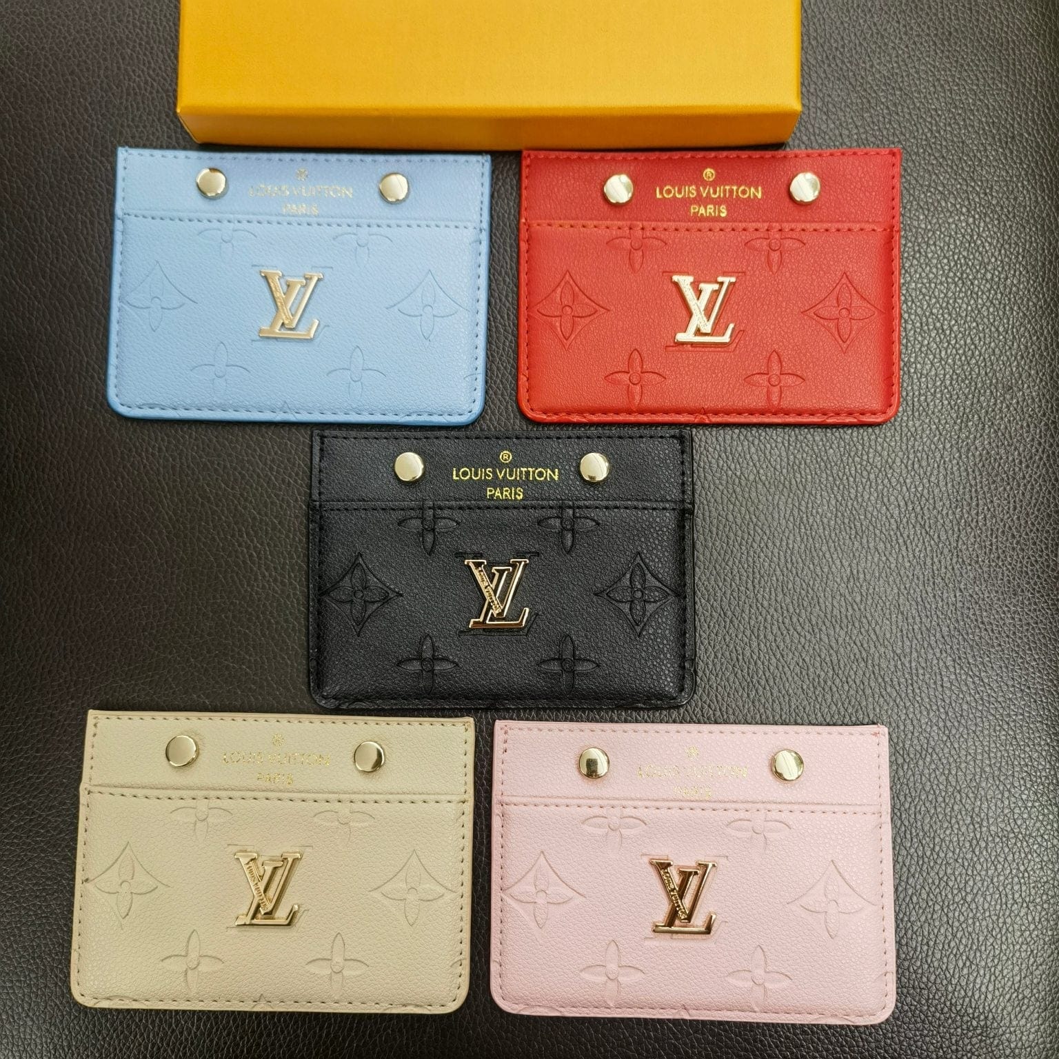 HypedEffects louis vuitton Colorful Leather Card Holder Wallet