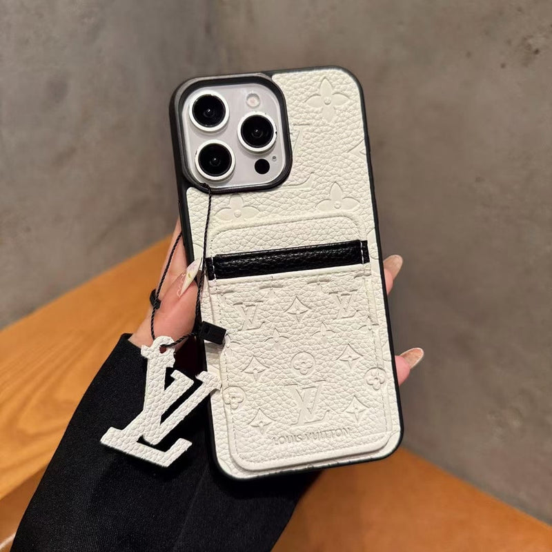 HypedEffects louis vuitton Embossed Monogram Zip Pocket Card iPhone Case